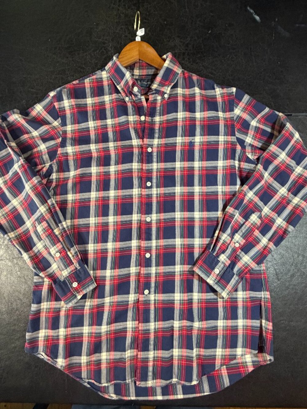 VIntage Polo Ralph Lauren Men's Plaid Sporsthirf- Size Lg